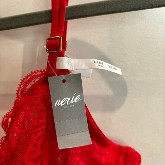 AERIE Sz 34DD Demi Underwire Lace Adjustable Straps and Back Bra NEW WITH TAGS - Picture 2 of 8